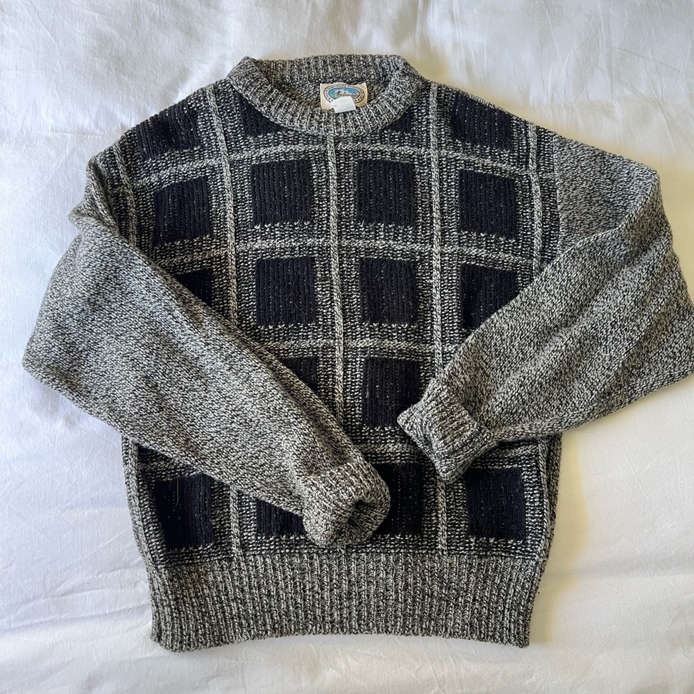 Vintage Environmental Clothing Sweater Mens Large Wool Made in USA Holiday